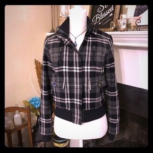 🌴SOLD🌴 Style & Co Plaid Tweed Bomber Jacket (B7)
